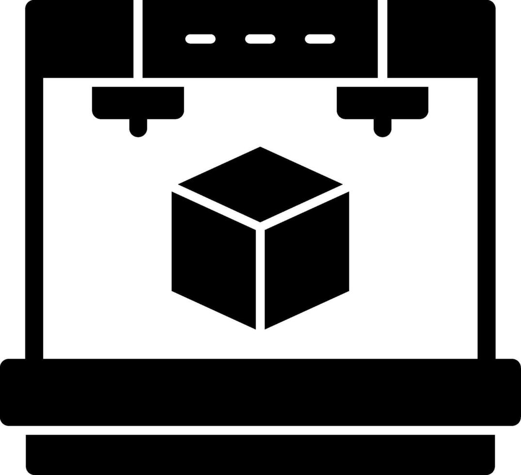 3D Printer Glyph vector