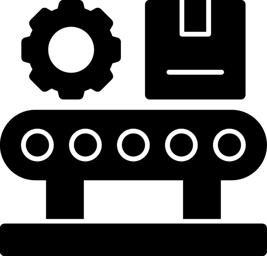 Assembly Line Glyph vector