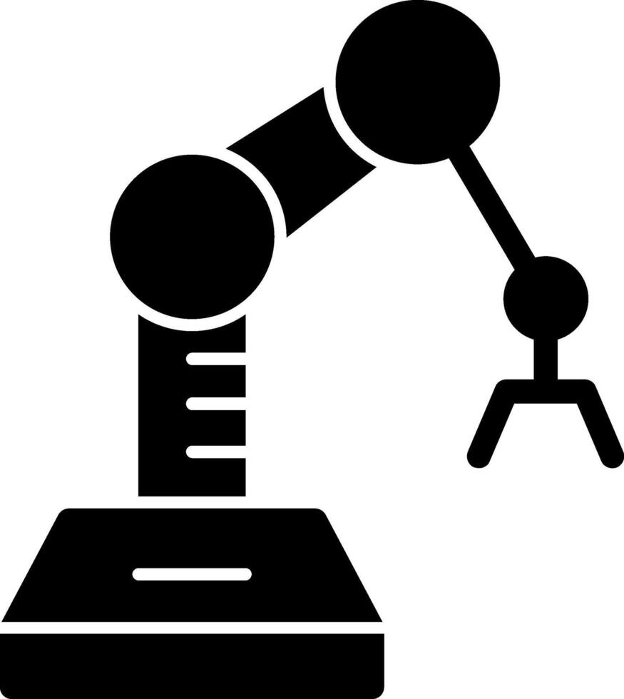 Industry Robot Arm Glyph vector