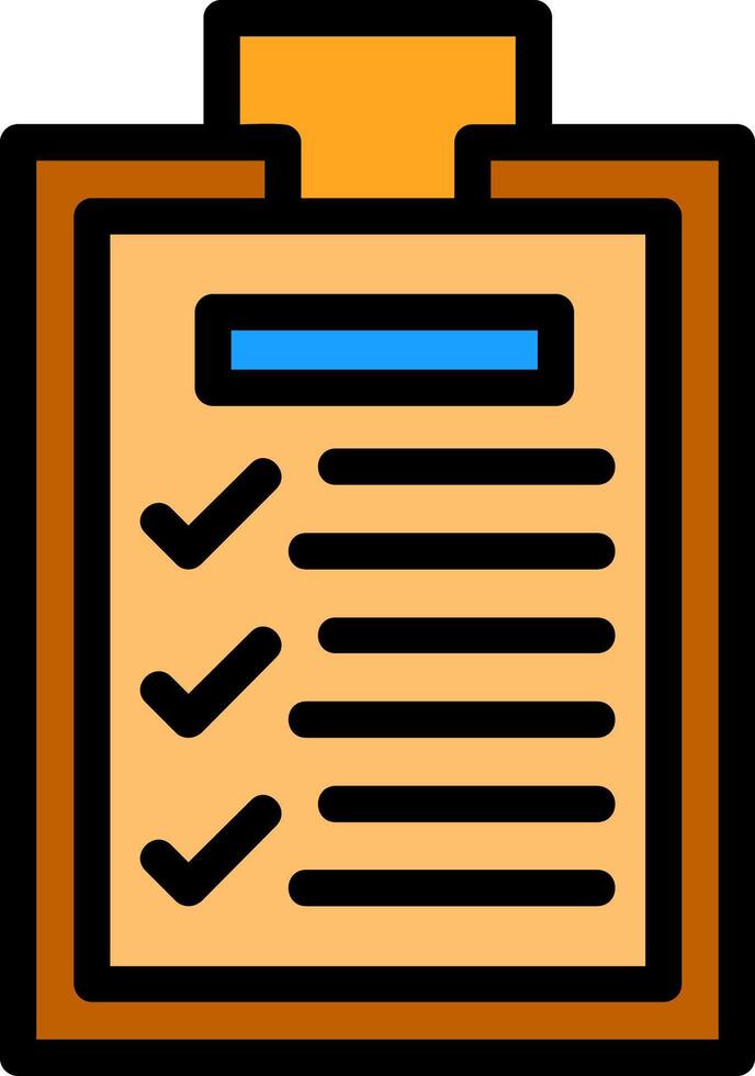 Clipboard with Checklist Line Filled vector