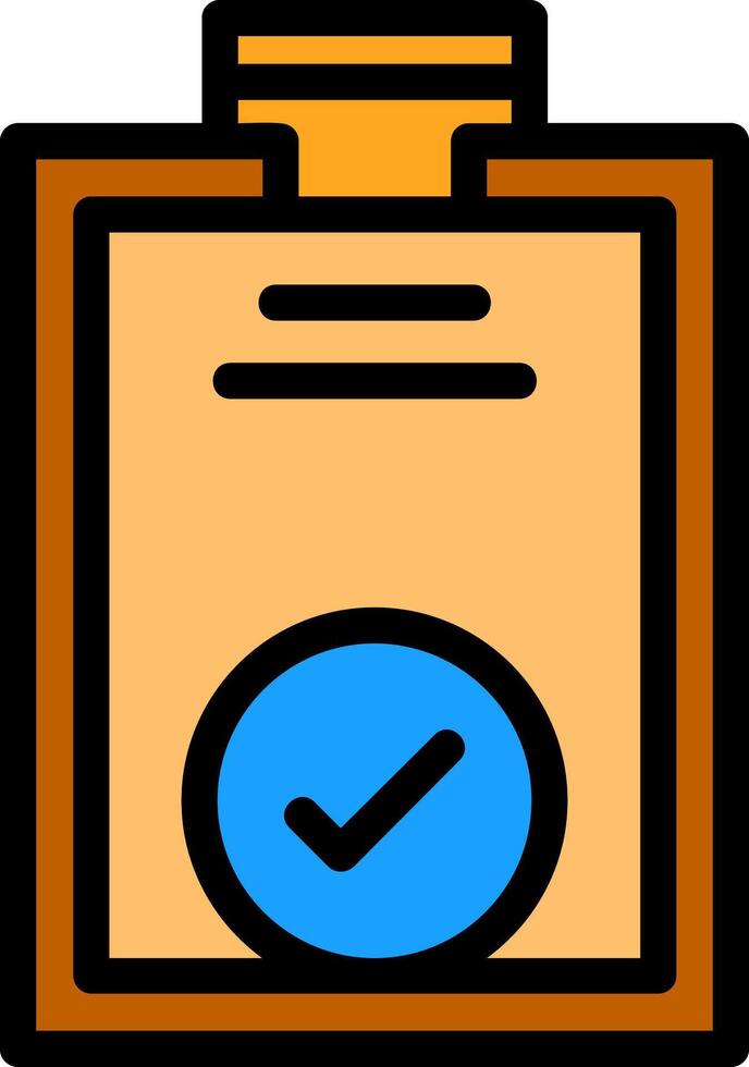 Clipboard with Tick Line Filled vector