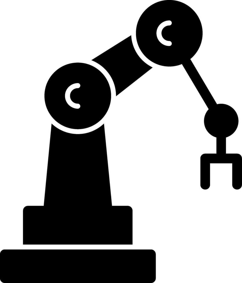 Industrial Robot Glyph vector