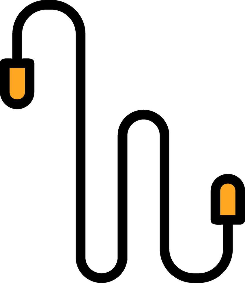 saltar cuerda línea lleno vector
