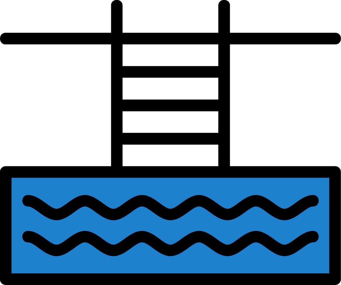 Swimming Pool Line Filled vector