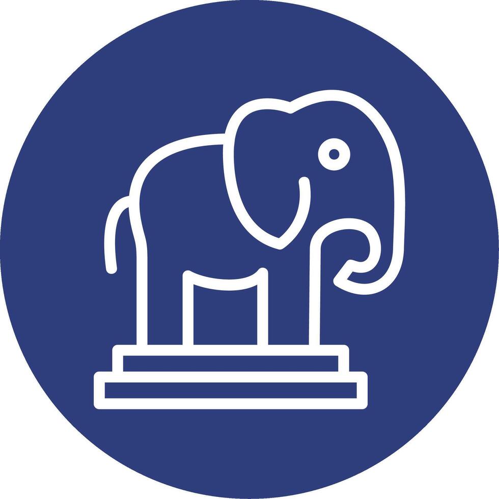 propicio elefante contorno circulo icono vector