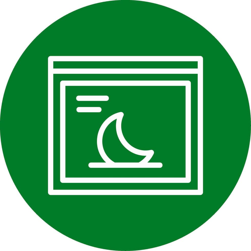 Moon Outline Circle Icon vector