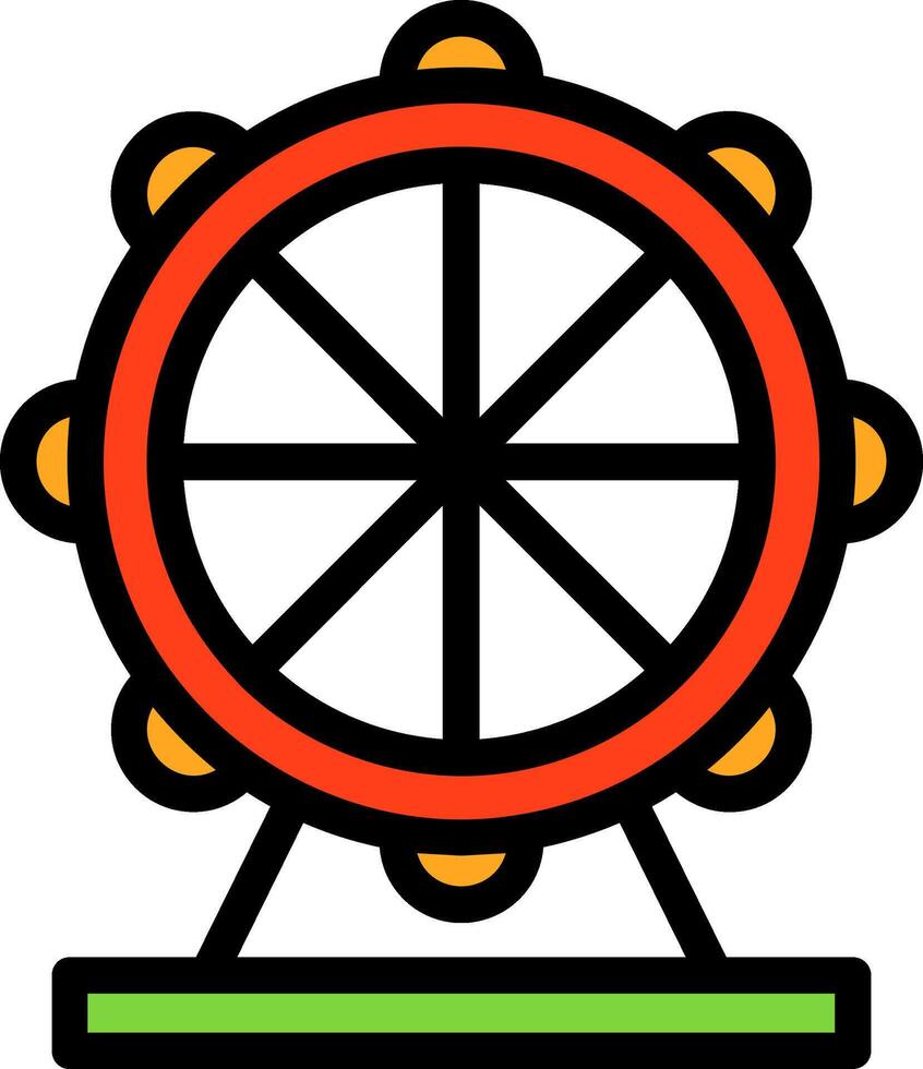 Ferris Wheel Line Filled vector