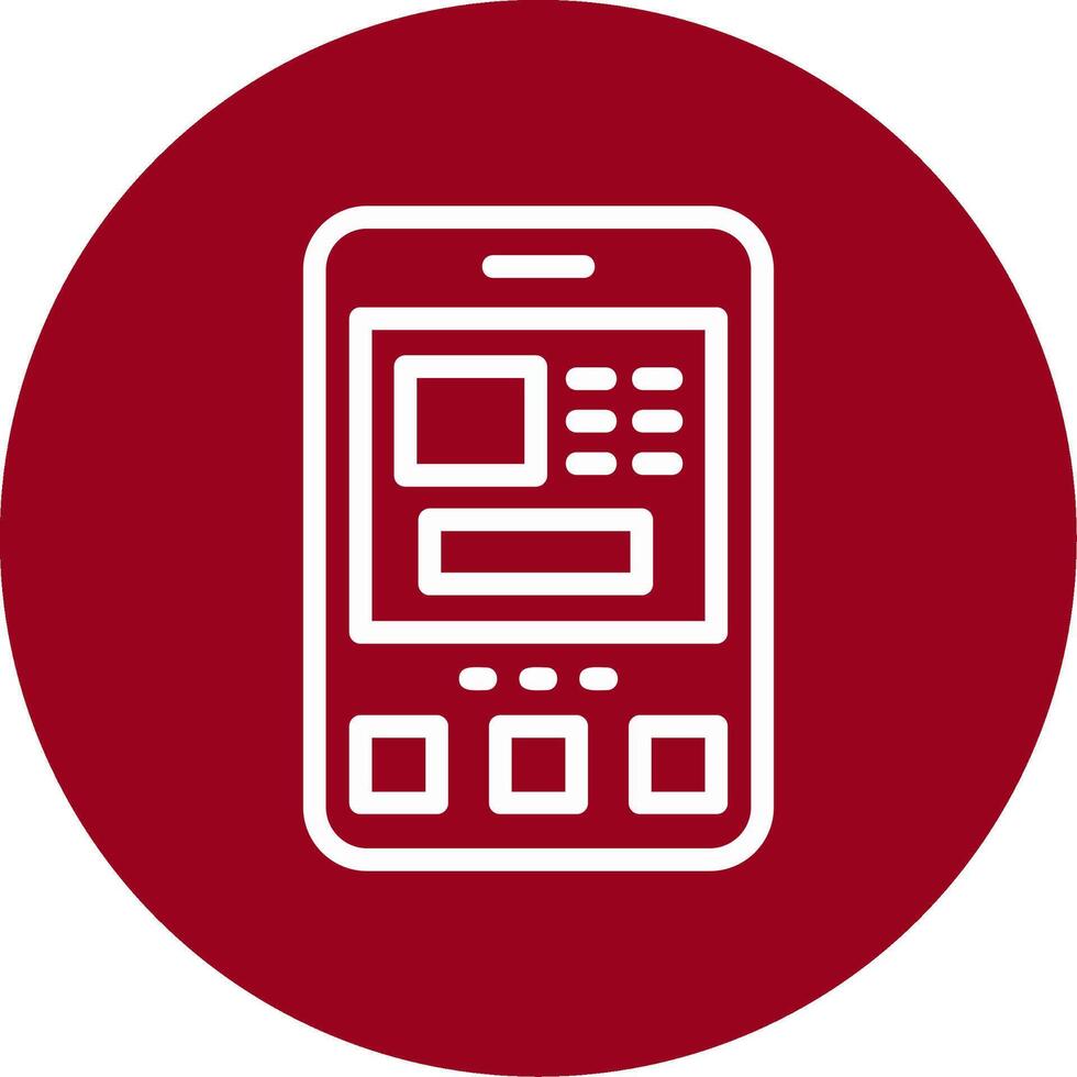 ATM Outline Circle Icon vector