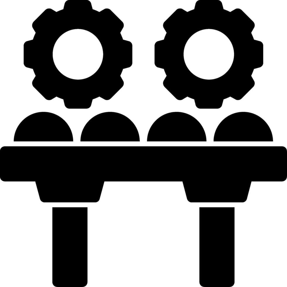 Conveyor Rollers Glyph vector