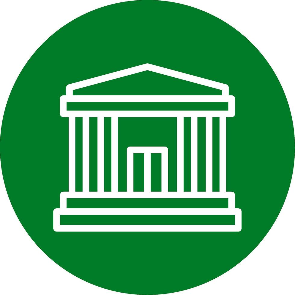 Bank Outline Circle Icon vector