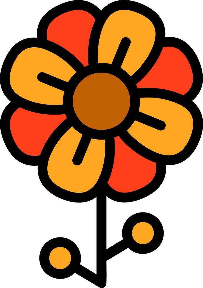 Flower Line Filled vector