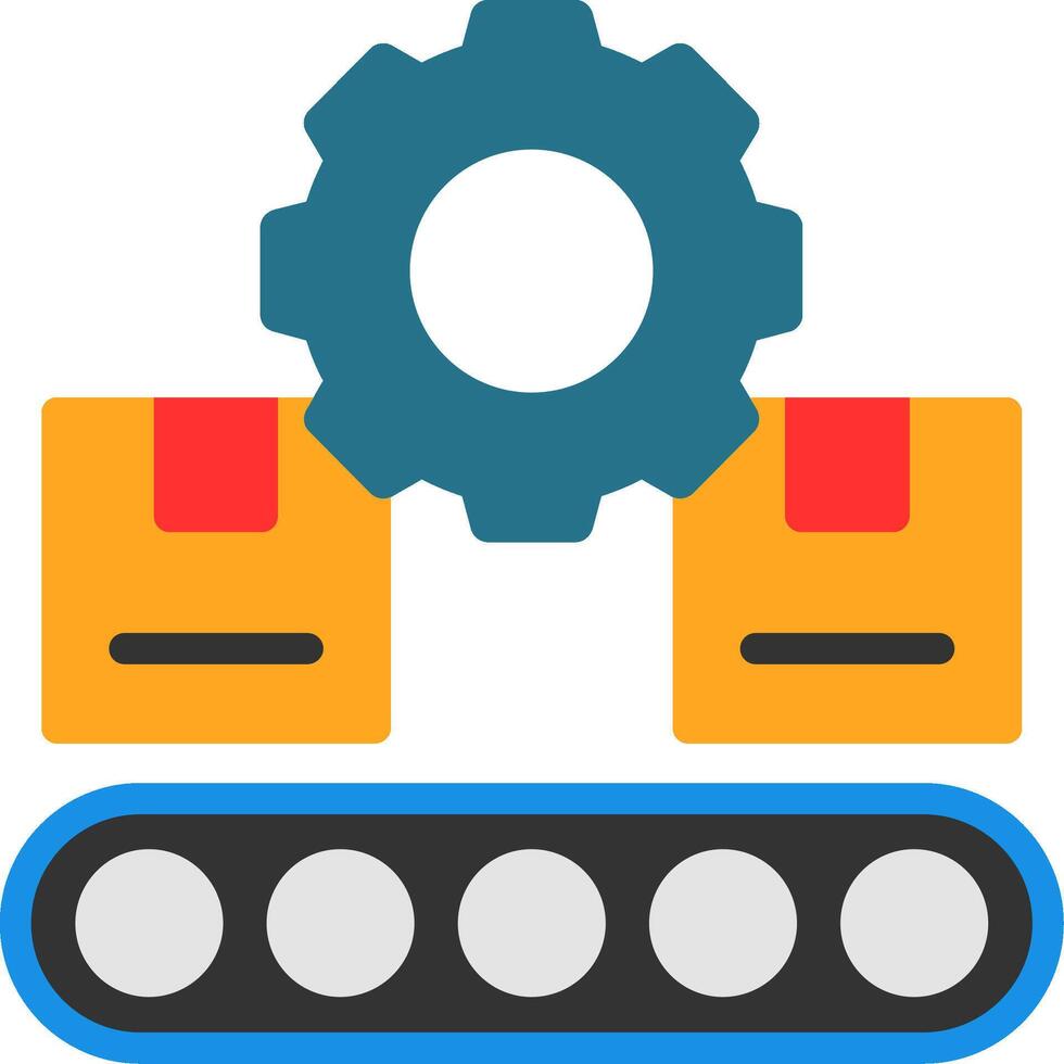 Conveyor System Flat Icon vector