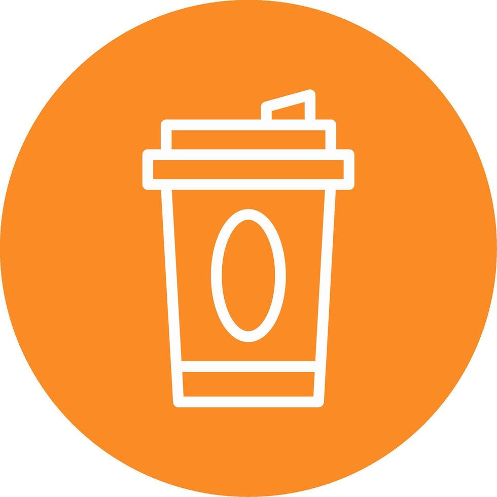 Coffee Cup Outline Circle Icon vector