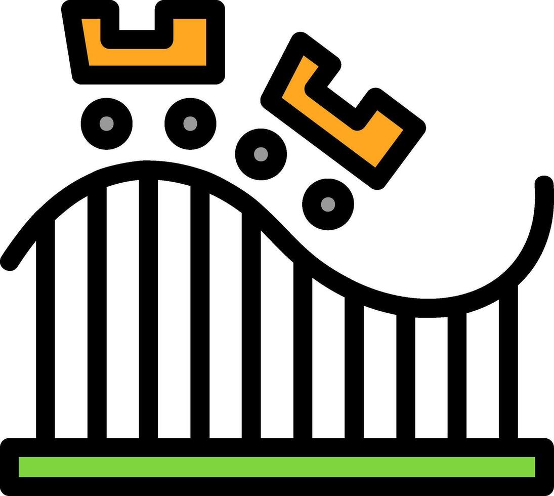 Roller Coaster Line Filled vector