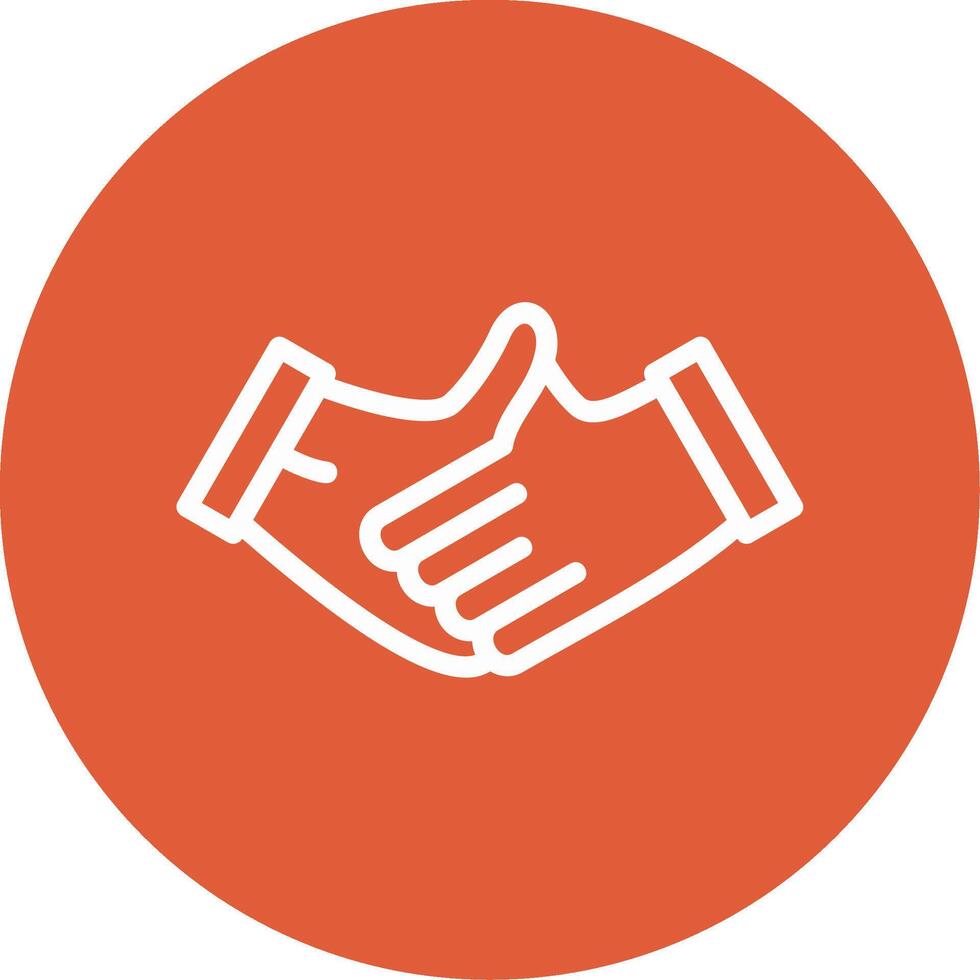 Handshake Outline Circle Icon vector