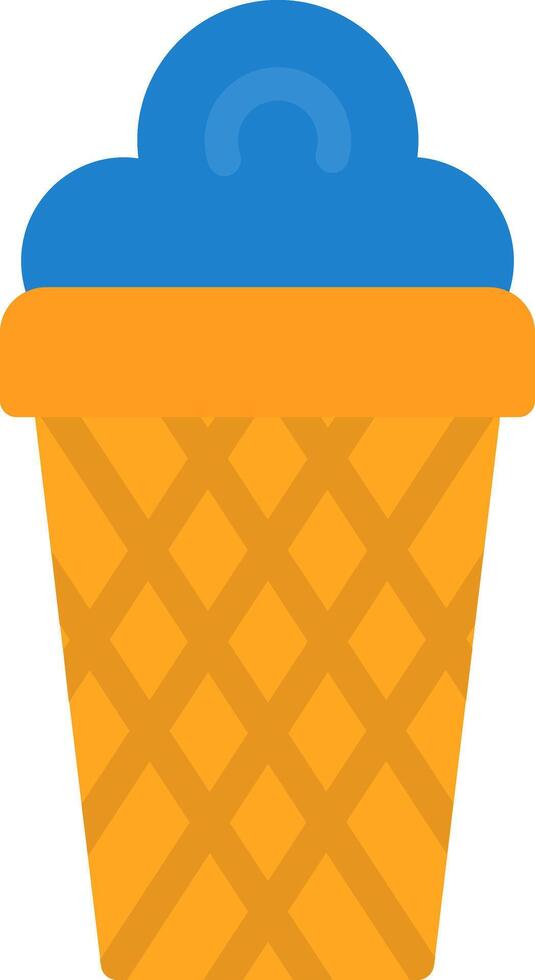 hielo crema cono plano icono vector