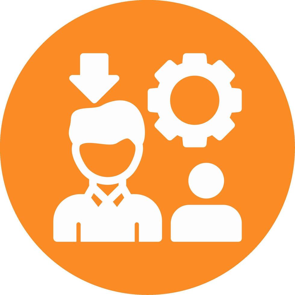 Recruitment Manager Glyph Circle Icon vector