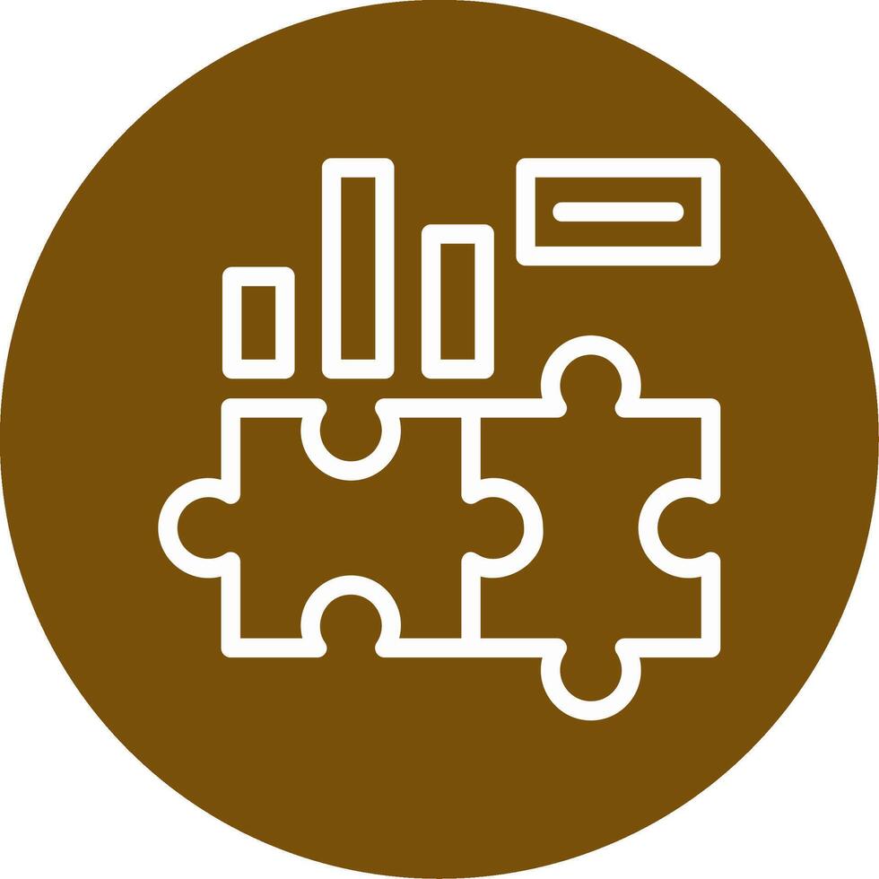 Puzzle Outline Circle Icon vector