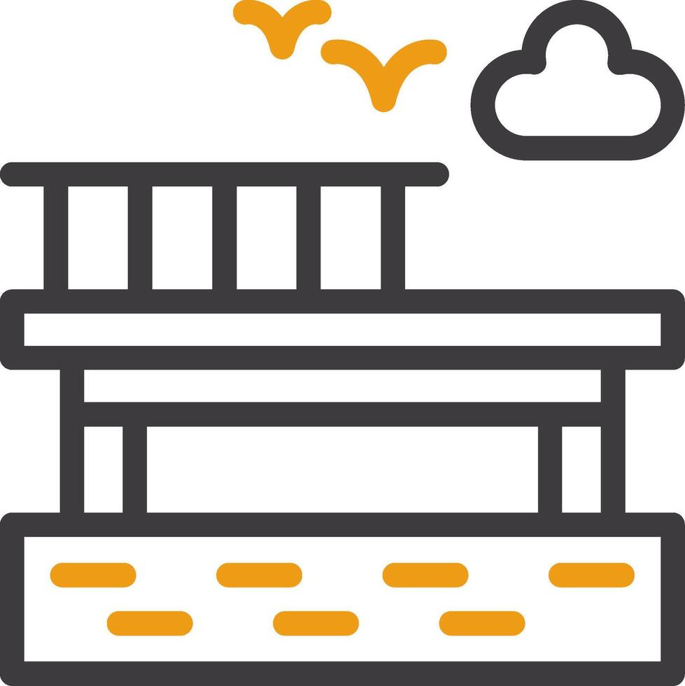 Wharf Two Color Icon vector