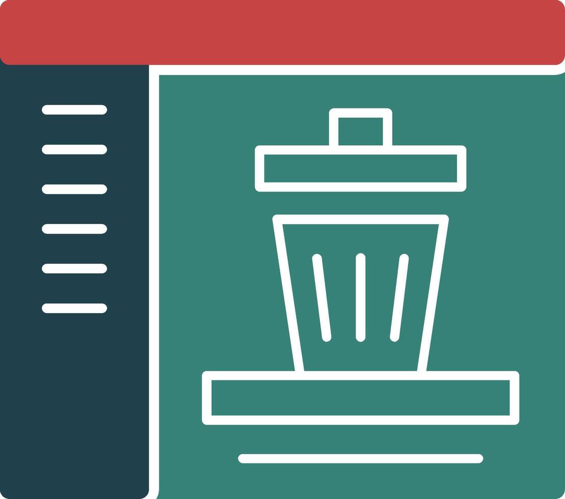 Trash Glyph Multi Color Icon vector