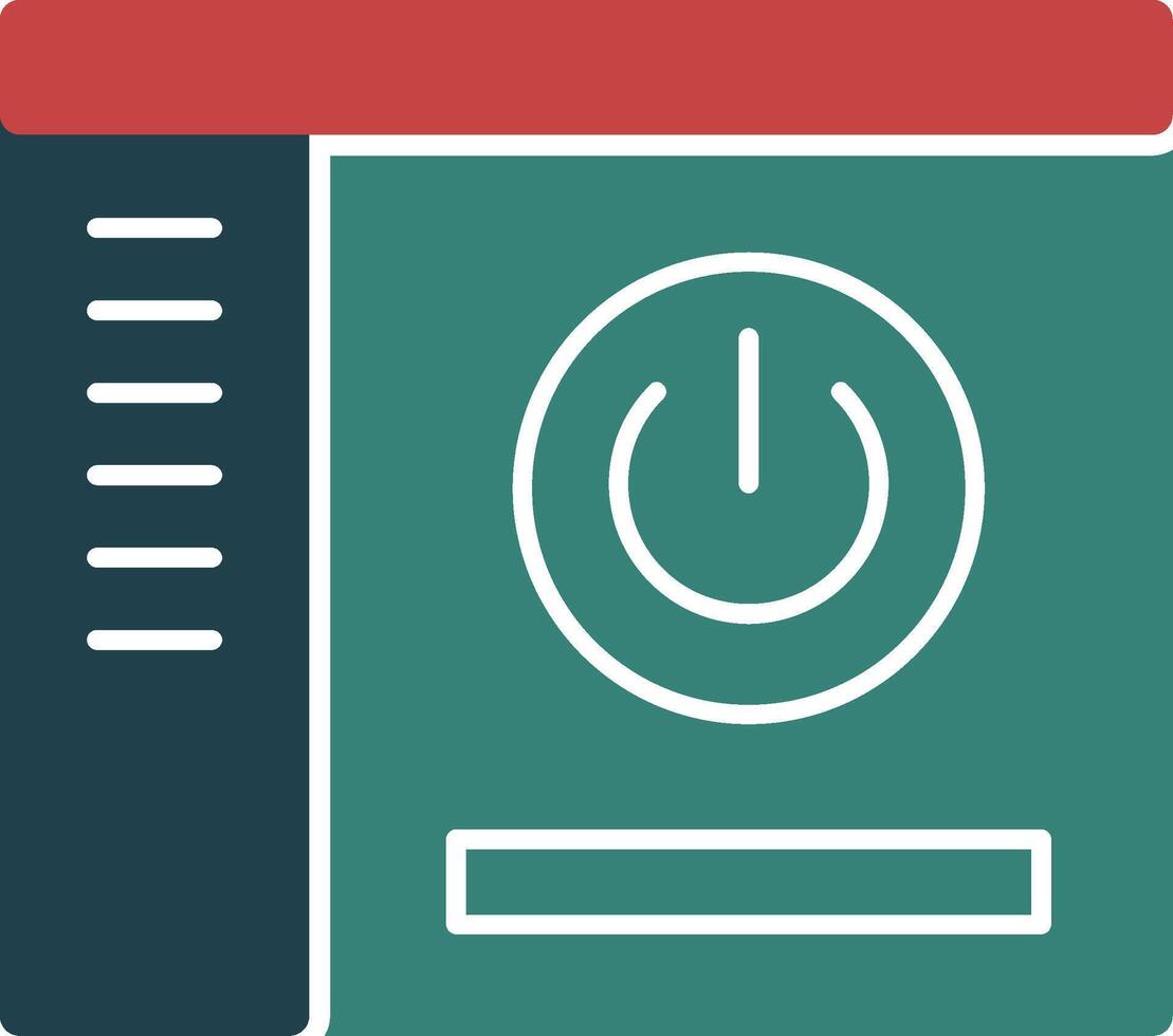Power Glyph Multi Color Icon vector