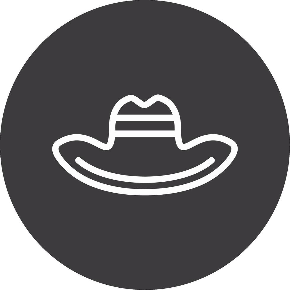 Cowboy Hat Outline Circle Icon vector