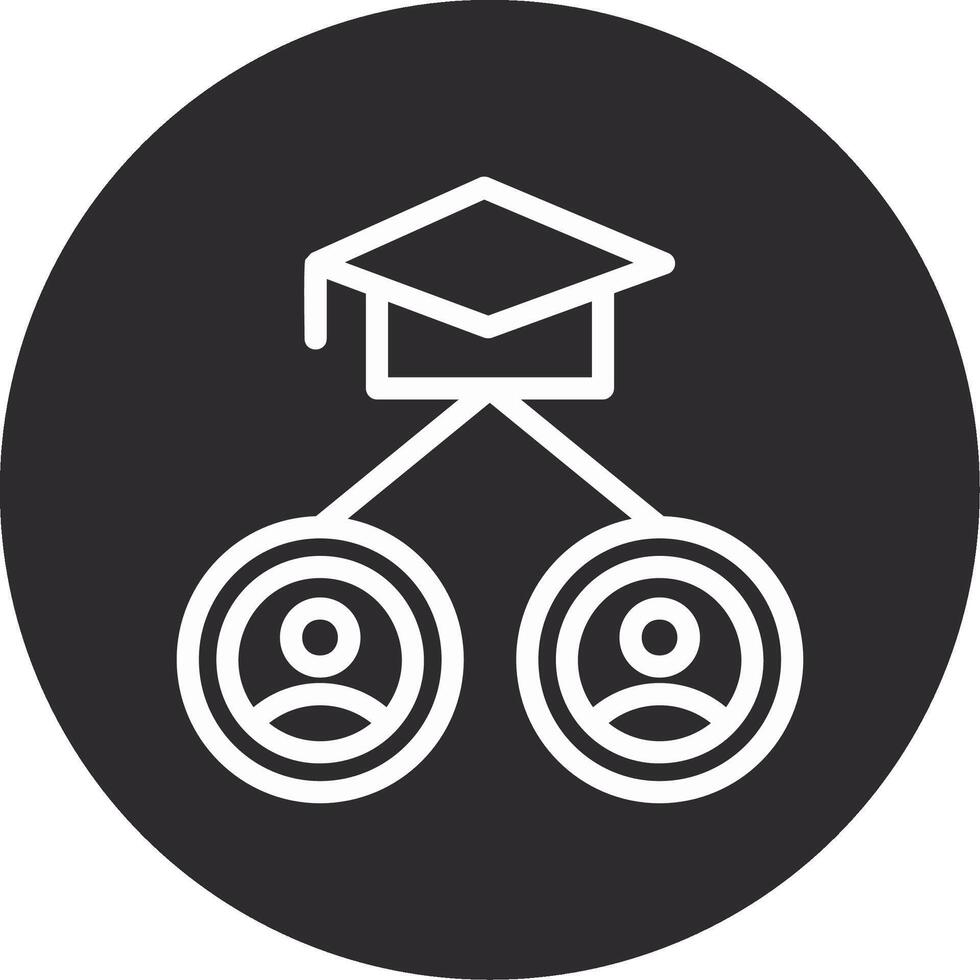 Alumni Network Inverted Icon vector