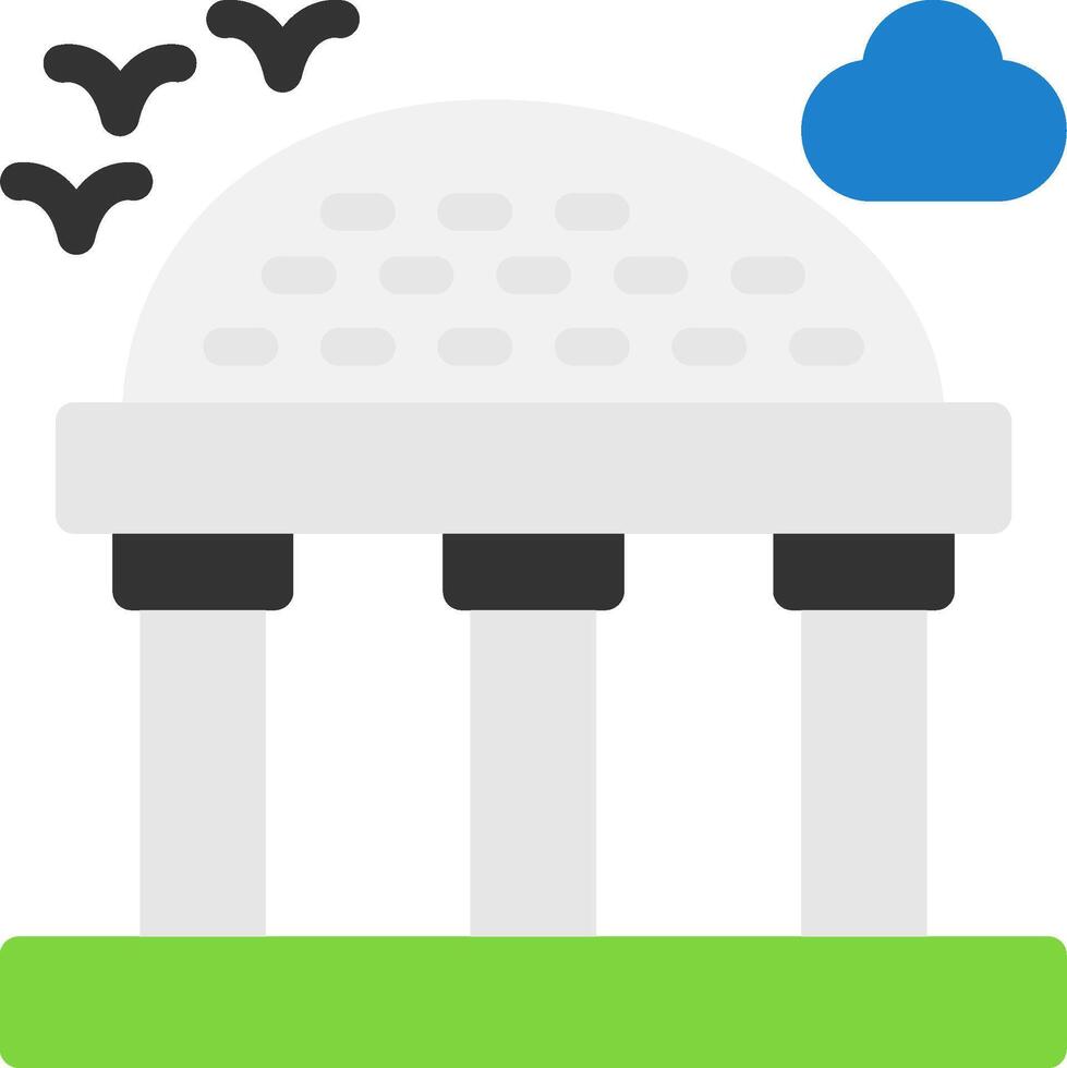 Esplanade Flat Icon vector
