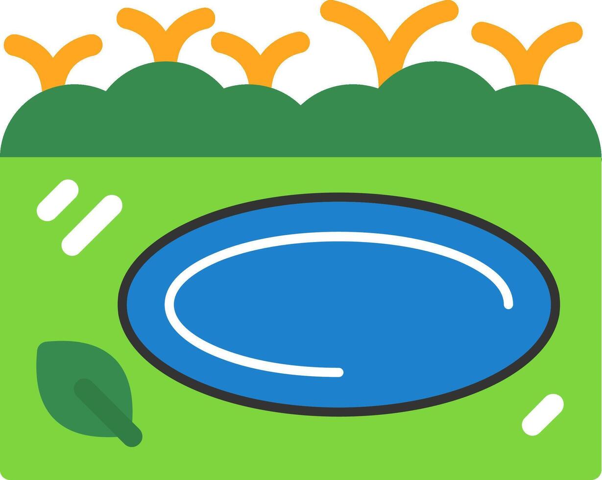 Pond Flat Icon vector