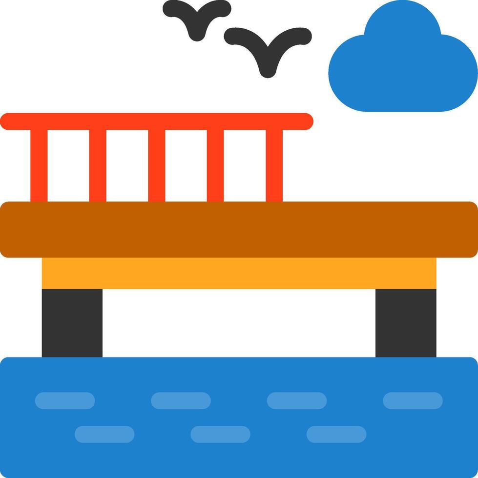 muelle plano icono vector