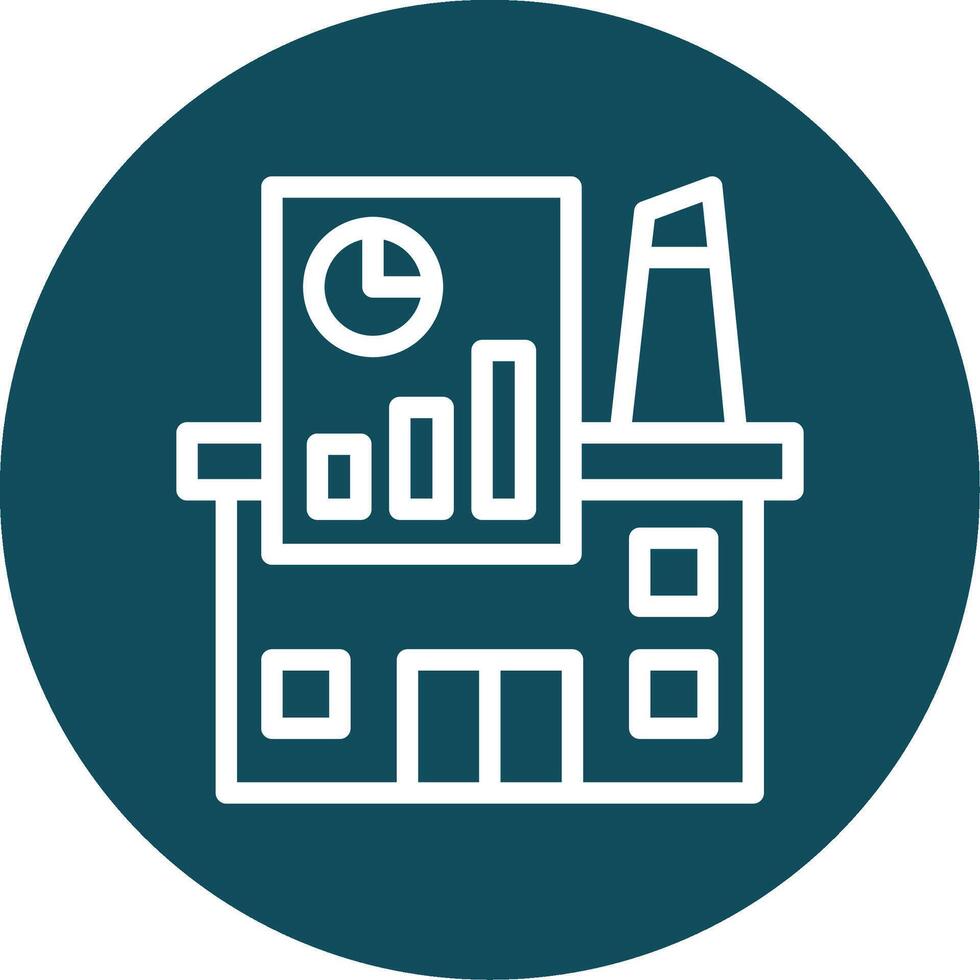 Industry Growth Chart Outline Circle Icon vector