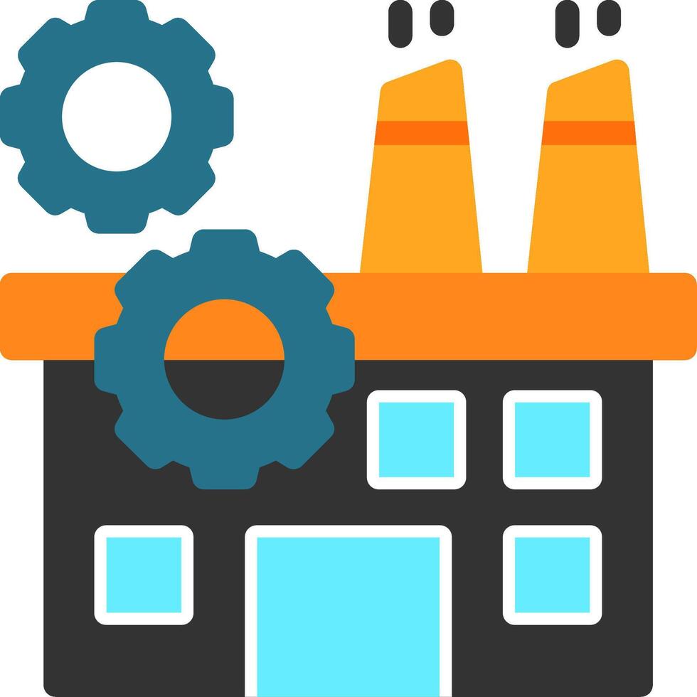 Industry Gear Flat Icon vector