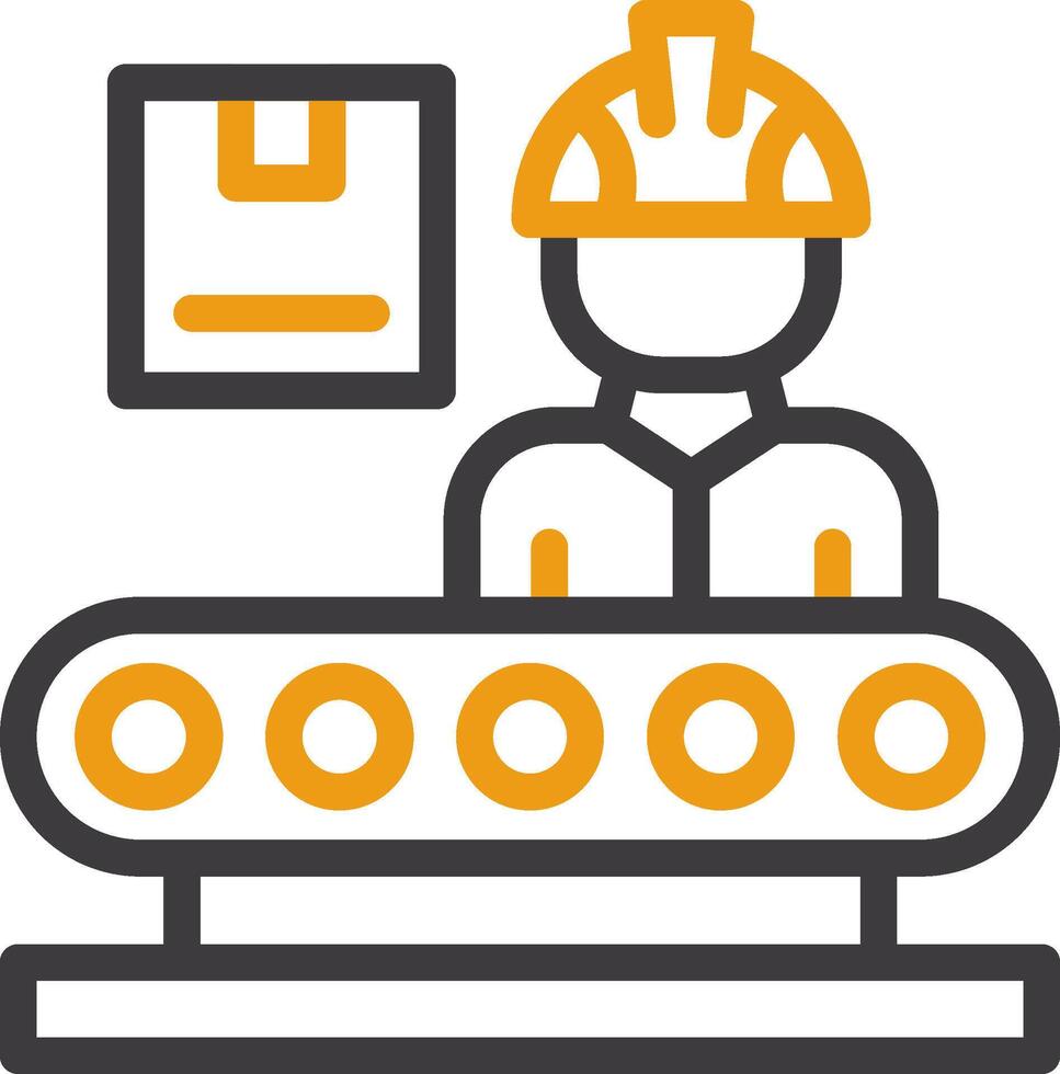 Production Line Worker Two Color Icon vector