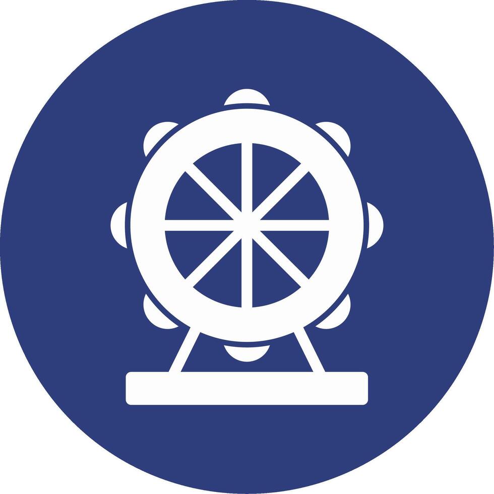 Ferris Wheel Glyph Circle Icon vector