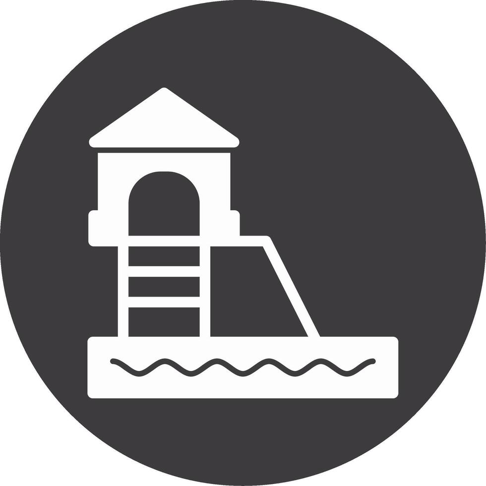 Water Slide Glyph Circle Icon vector