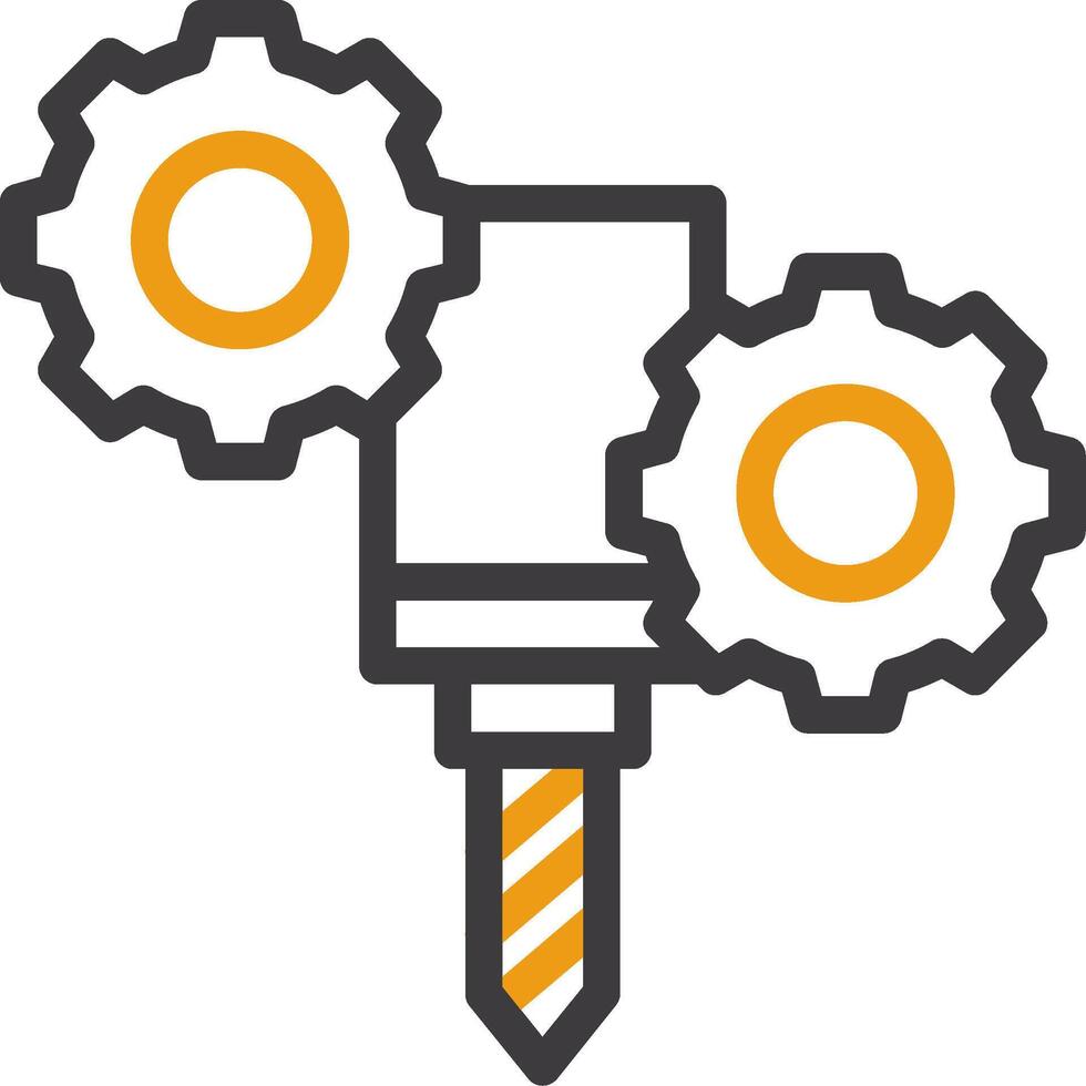CNC Machine Two Color Icon vector