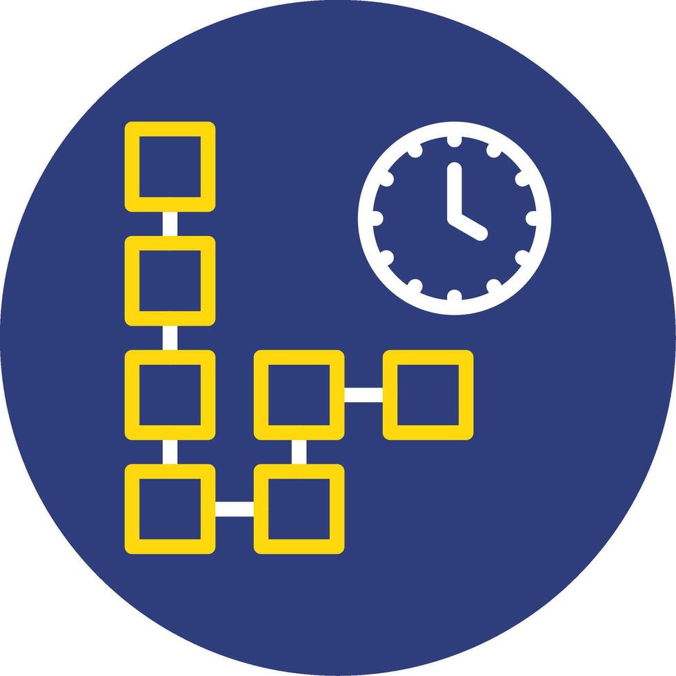 Timeline Dual Line Circle Icon vector