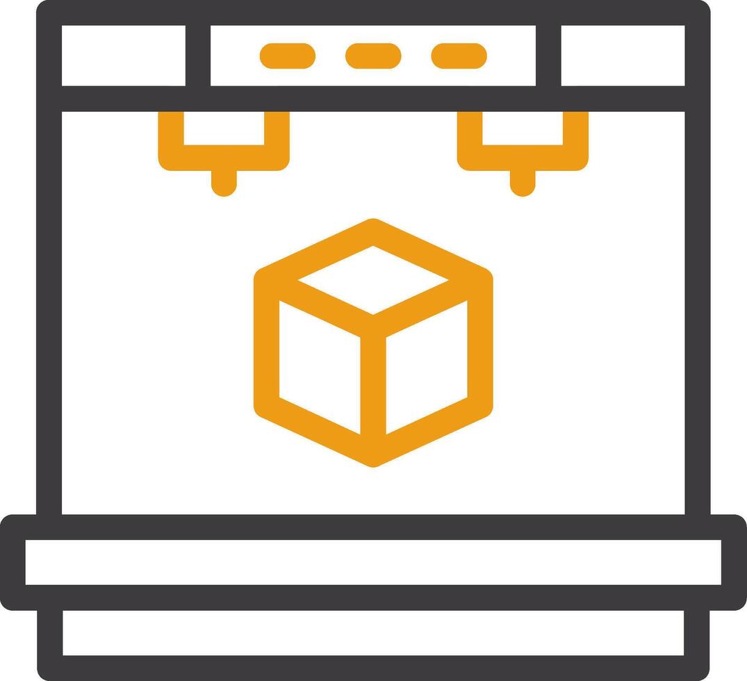 3D Printer Two Color Icon vector