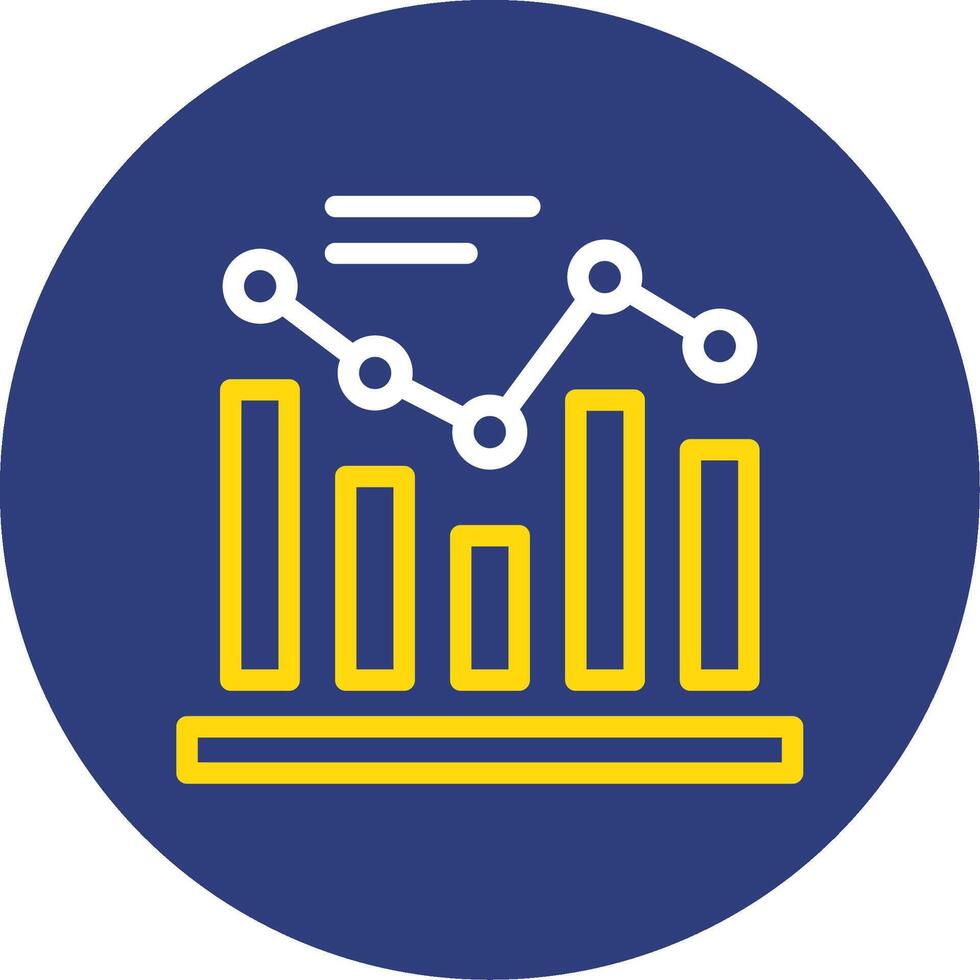 Graph Dual Line Circle Icon vector