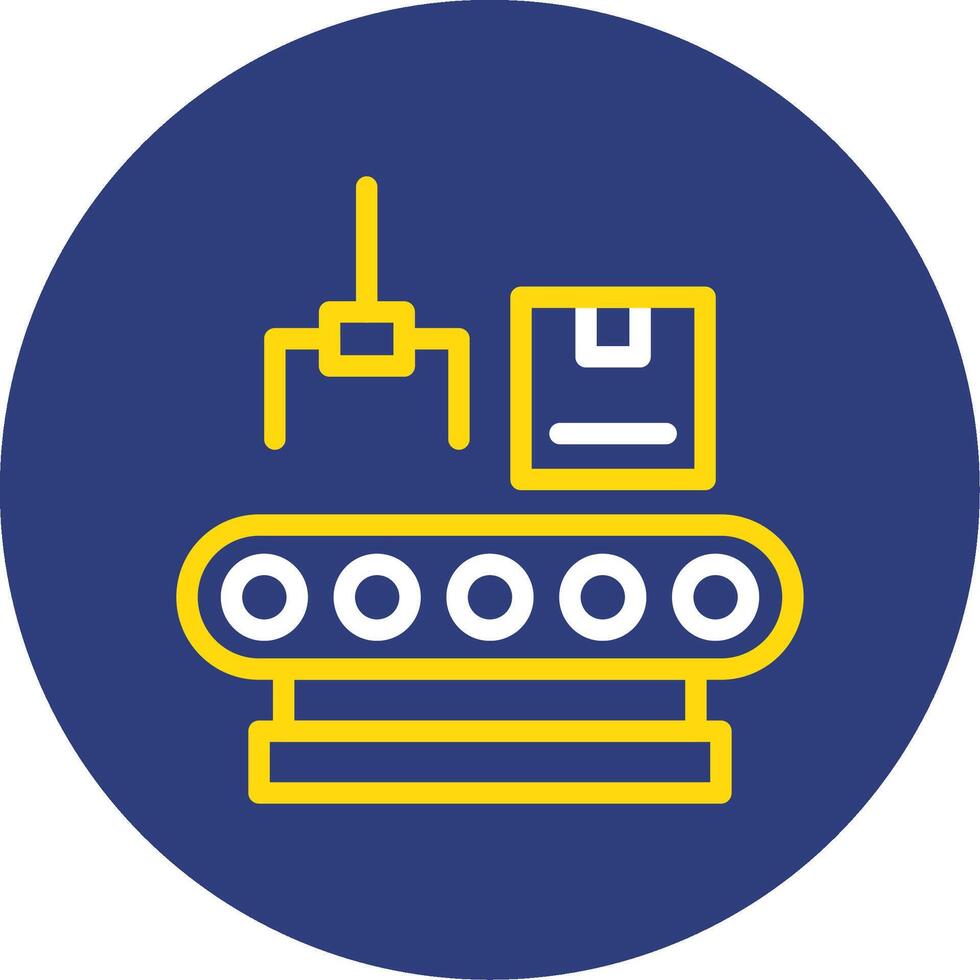 Production Line Dual Line Circle Icon vector