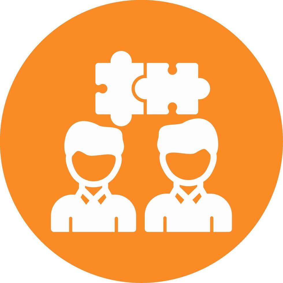 Team Building Glyph Circle Icon vector