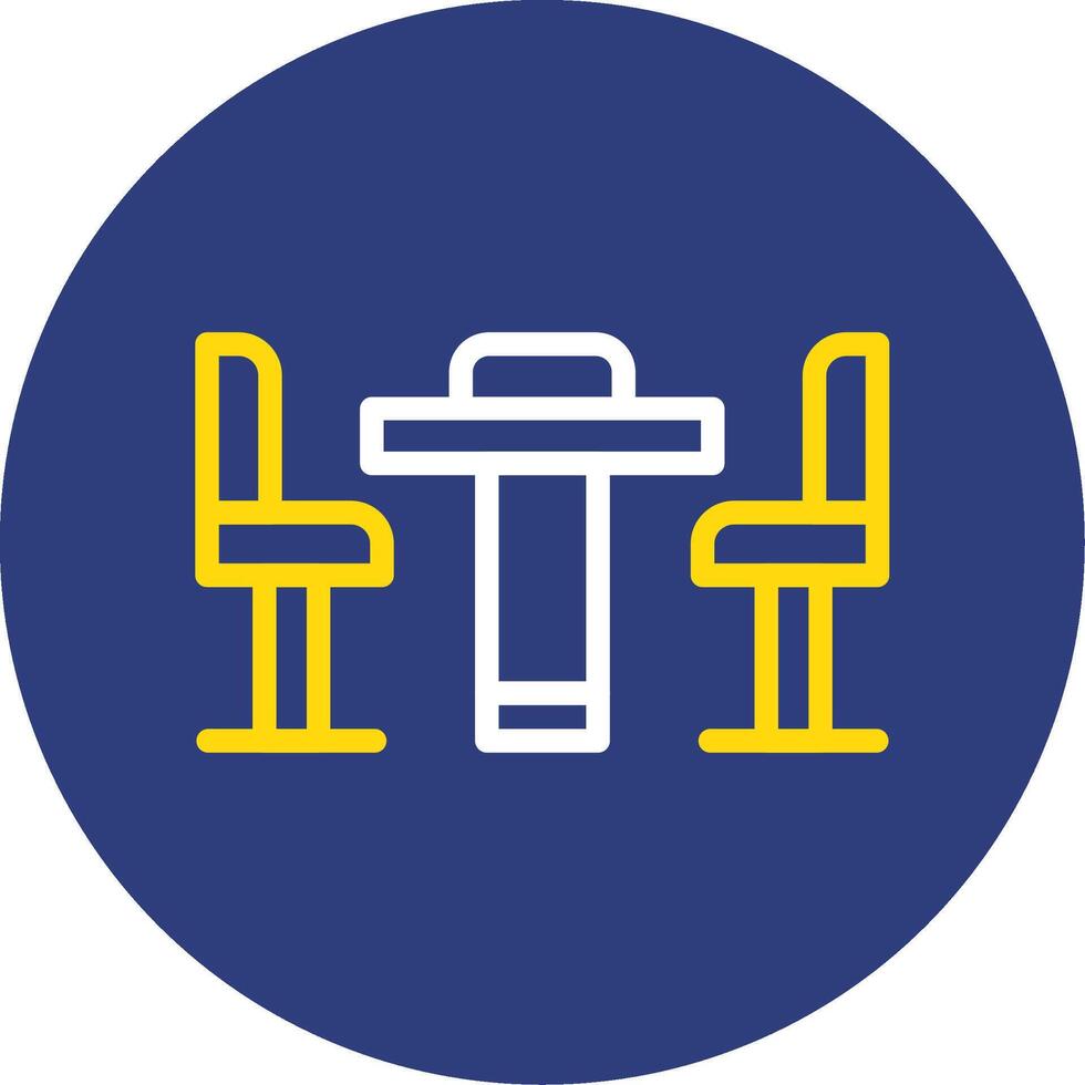 Conference Table Dual Line Circle Icon vector
