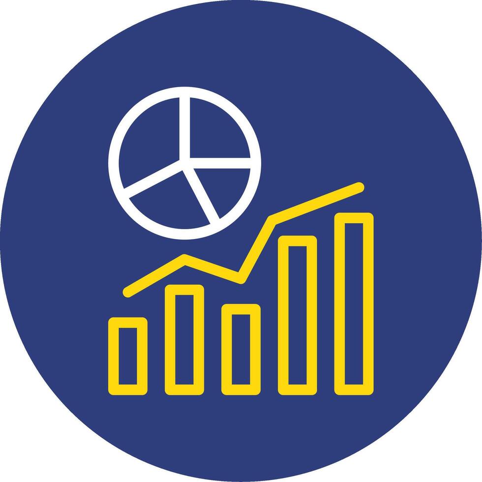 Chart Dual Line Circle Icon vector