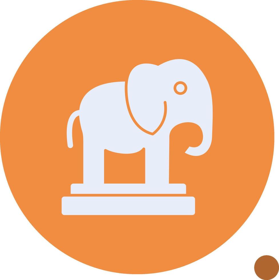 Auspicious Elephant Glyph Shadow Icon vector