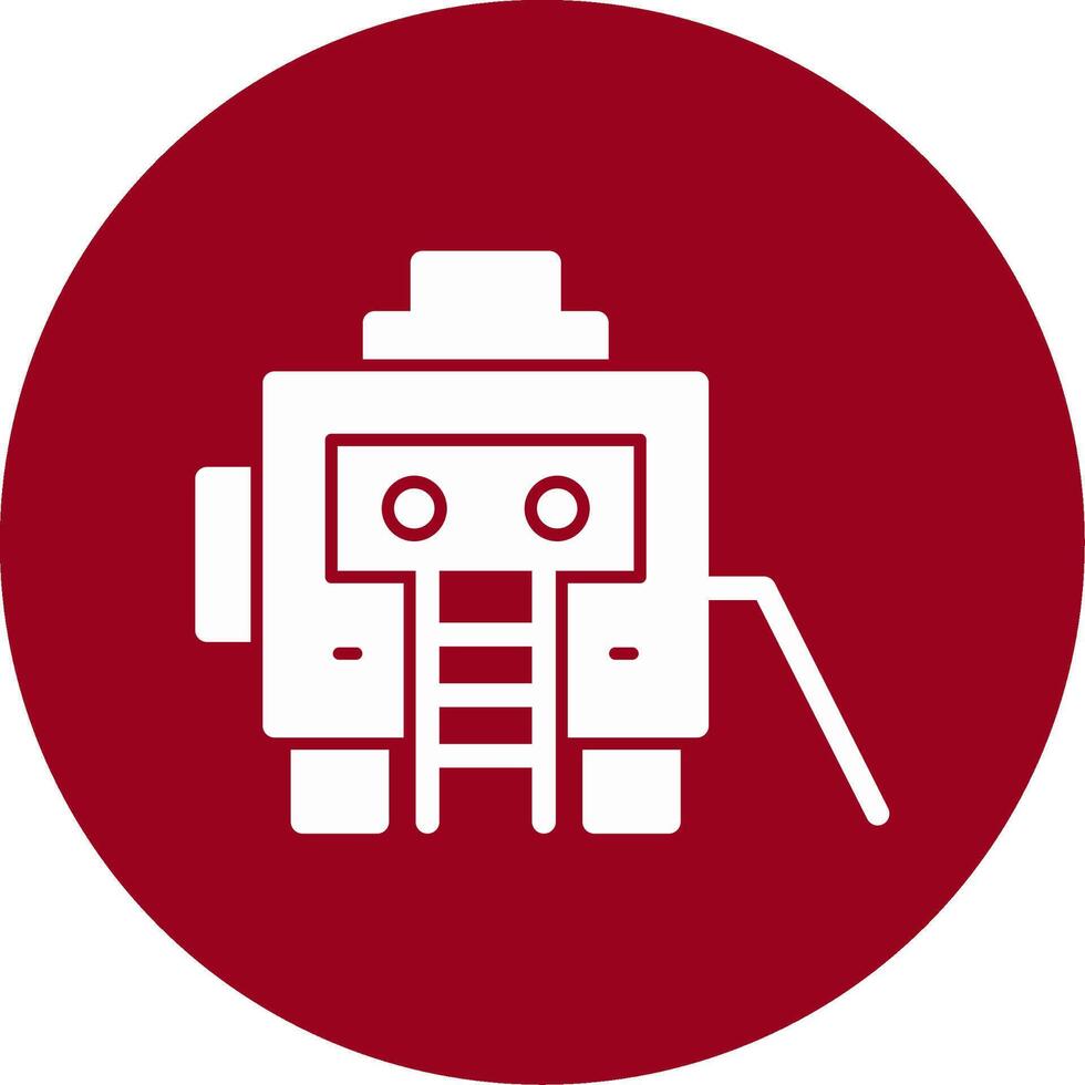 Robot Glyph Circle Icon vector