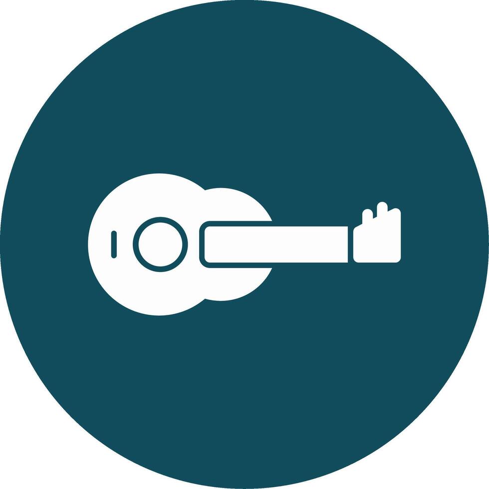 Guitar Glyph Circle Icon vector