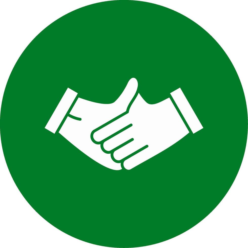 Handshake Glyph Circle Icon vector