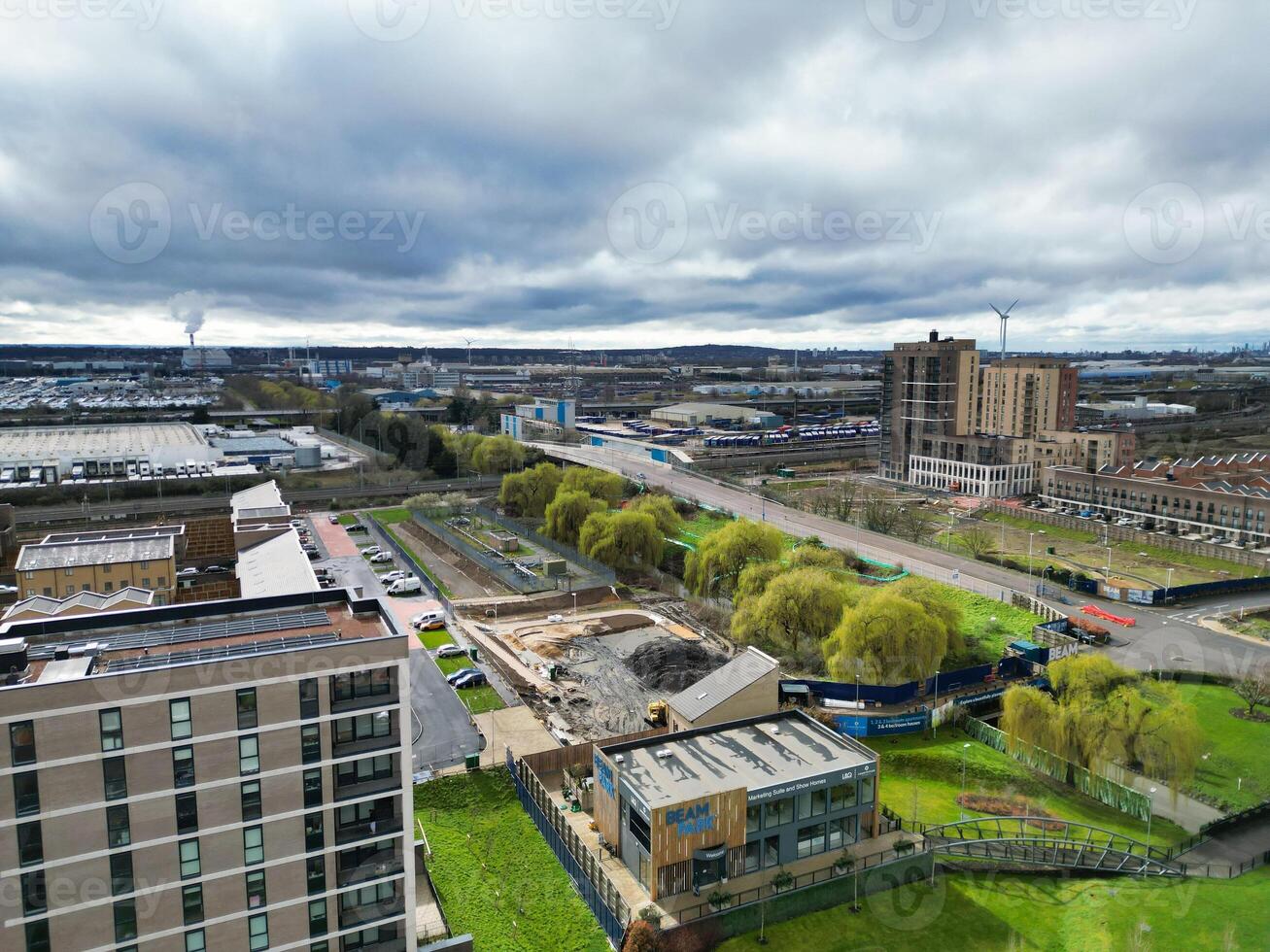Aerial View of Dagenham London City of England United Kingdom. March 2nd, 2024 photo