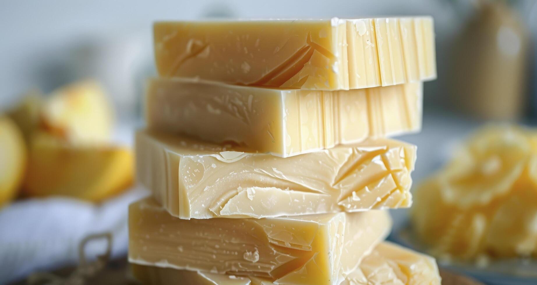 AI generated Handmade peach fuzz soap bars photo