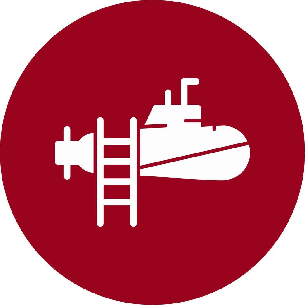 Submarine Glyph Circle Icon vector